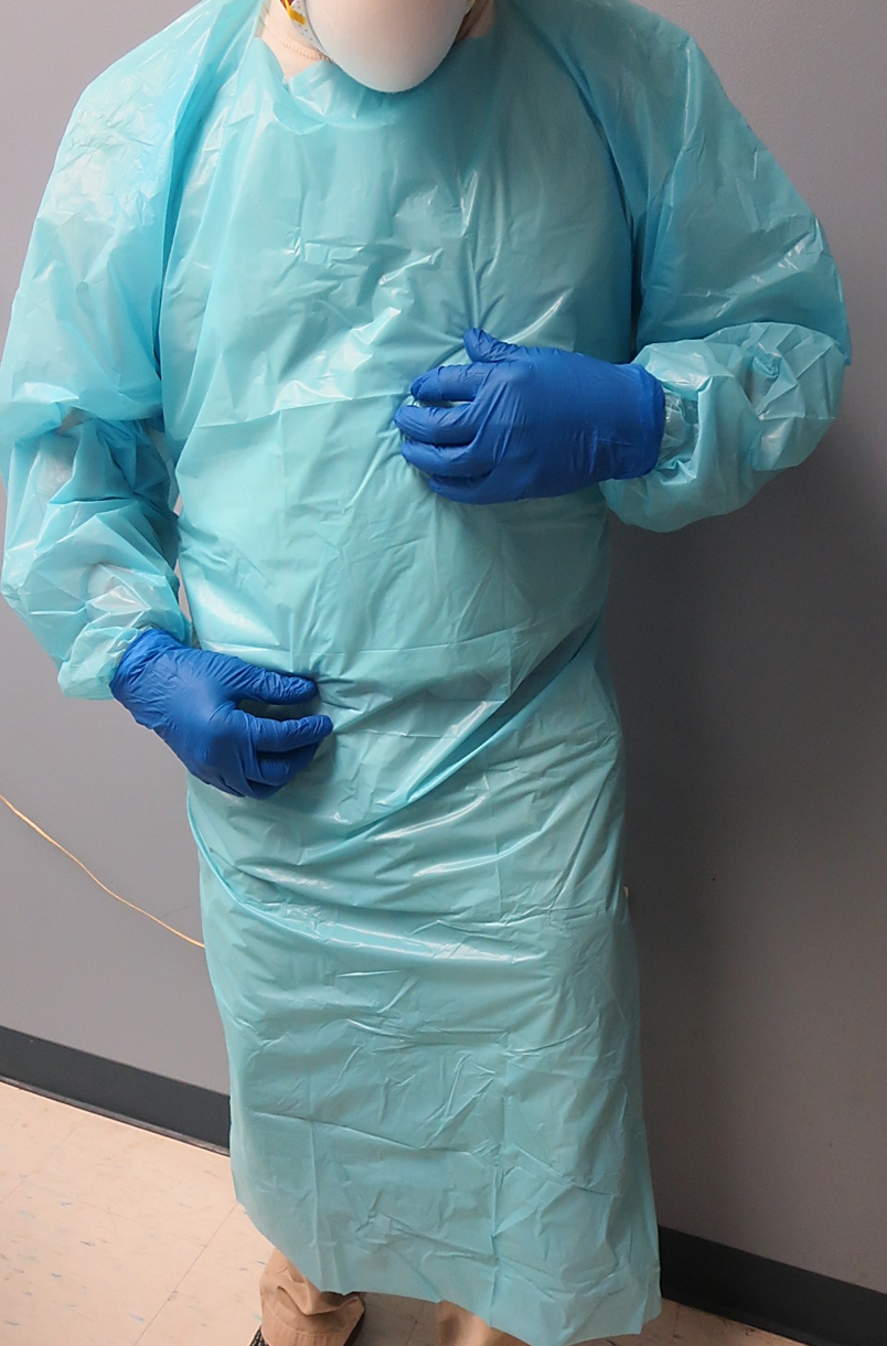 Disposable Blue Polyethylene Isolation Gowns with Elastic Cuffs